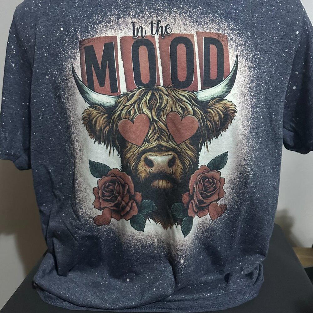 Gildan‎ Soft style Bleached Tee, In The Mood Graphic Bleached Tee